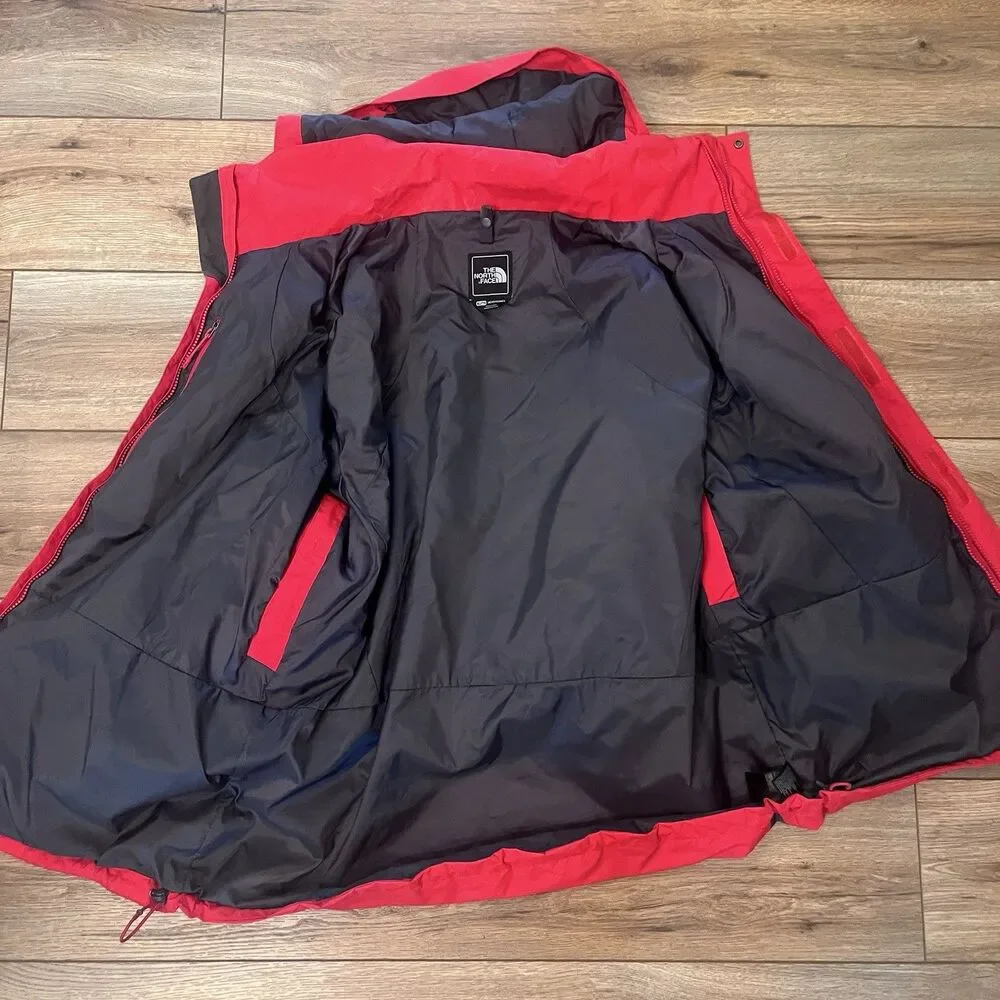 The North Face HyVent Zip Up Jacket Coat Men's XL Red Gray Waterproof Softshell